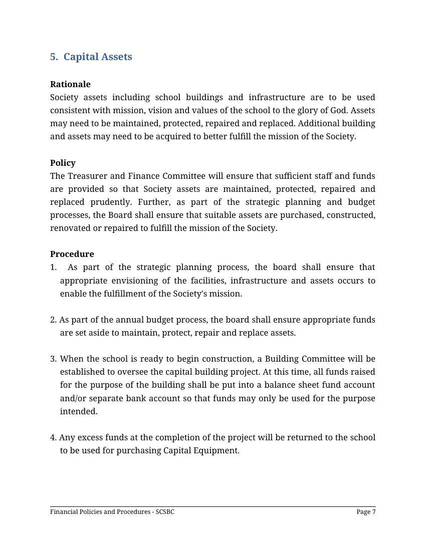 Financial Policy & Procedure Template